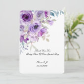 かわいいラベンダー パープルの感謝カード セーブザデート (スタンド正面)