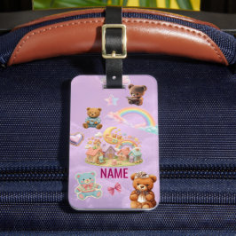  かわいいラベンダー ラゲッジタグ