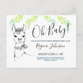 かわいいラマああ赤ちゃんシャワー少女 インビテーションポストカード (正面)
