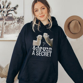 かわいいラマおもしろいプンジョークミームブラック パーカ