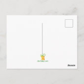 かわいいラマのアート 眼鏡と帽子 ポストカード (裏面)