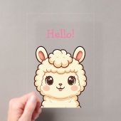 かわいいラマのイラストデザイン アクリル招待状 (インサイチュ (ポータブル))