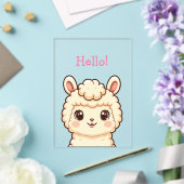 かわいいラマのイラストデザイン アクリル招待状 (インサイチュ (ウェディング))