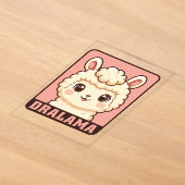 かわいいラマのイラストデザイン アクリル招待状 (レイダウン)