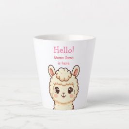 かわいいラマのイラストデザイン カフェラテマグ