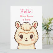 かわいいラマのイラストデザイン カード (スタンド正面)