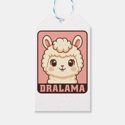 かわいいラマのイラストデザイン ギフトタグ (正面)