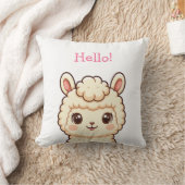 かわいいラマのイラストデザイン クッション (ブランケット)