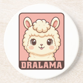 かわいいラマのイラストデザイン コースター
