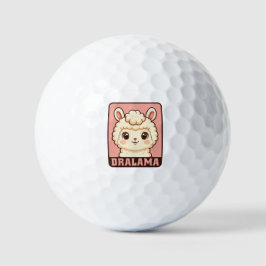 かわいいラマのイラストデザイン ゴルフボール