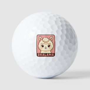 かわいいラマのイラストデザイン ゴルフボール