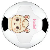 かわいいラマのイラストデザイン サッカーボール (回転)