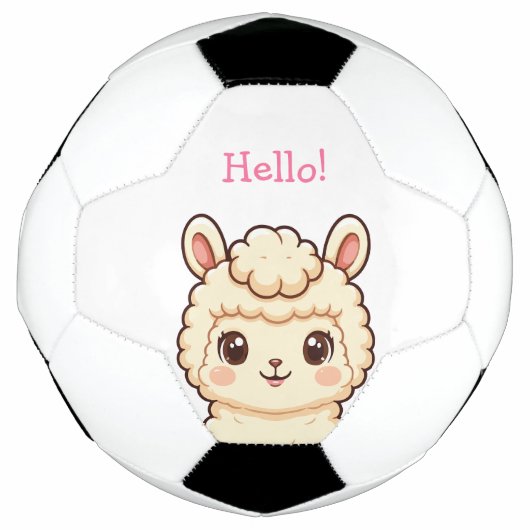 かわいいラマのイラストデザイン サッカーボール (正面)