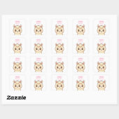 かわいいラマのイラストデザイン スクエアシール (シート)