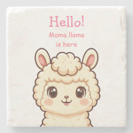 かわいいラマのイラストデザイン ストーンコースター