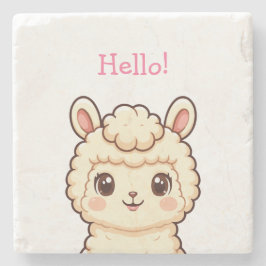 かわいいラマのイラストデザイン ストーンコースター