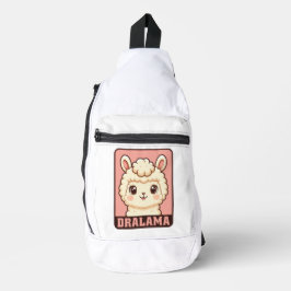 かわいいラマのイラストデザイン スリングバッグ
