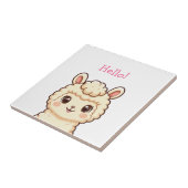 かわいいラマのイラストデザイン タイル (側面)