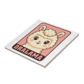 かわいいラマのイラストデザイン タイル (側面)