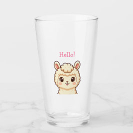 かわいいラマのイラストデザイン タンブラーグラス