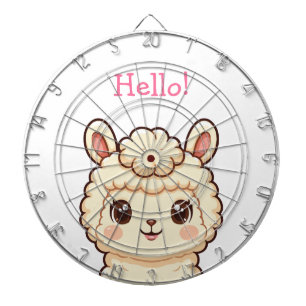 かわいいラマのイラストデザイン ダーツボード