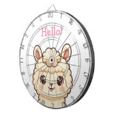 かわいいラマのイラストデザイン ダーツボード (正面右)