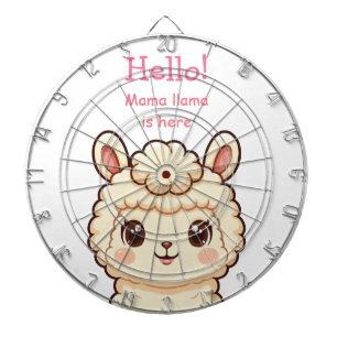 かわいいラマのイラストデザイン ダーツボード