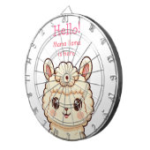 かわいいラマのイラストデザイン ダーツボード (正面右)