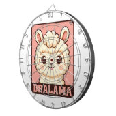 かわいいラマのイラストデザイン ダーツボード (正面右)
