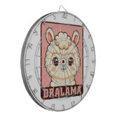 かわいいラマのイラストデザイン ダーツボード (正面左)