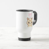 かわいいラマのイラストデザイン トラベルマグ (正面右)