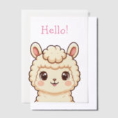 かわいいラマのイラストデザイン ベラム紙招待状 (オフセット)