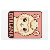 かわいいラマのイラストデザイン マグネット (横)