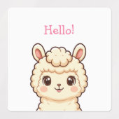 かわいいラマのイラストデザイン ラベル (デザイン1)