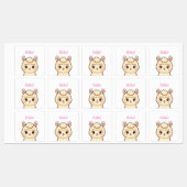 かわいいラマのイラストデザイン ラベル (シート)