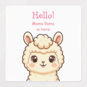 かわいいラマのイラストデザイン ラベル (デザイン1)