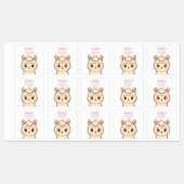 かわいいラマのイラストデザイン ラベル (シート)