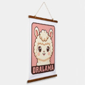 かわいいラマのイラストデザイン 吊り下げ型タペストリー (傾斜あり)