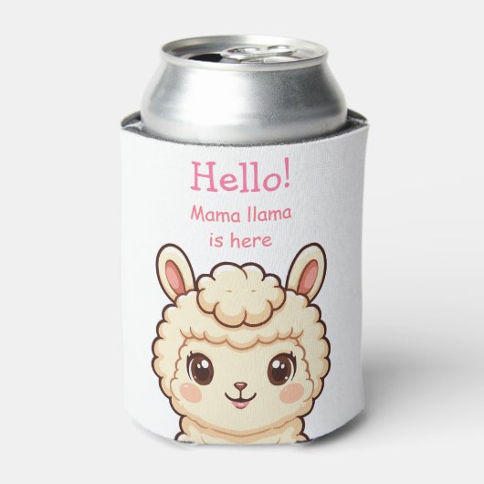 かわいいラマのイラストデザイン 缶クーラー (缶正面)