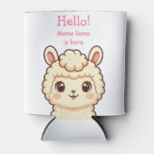 かわいいラマのイラストデザイン 缶クーラー (正面)