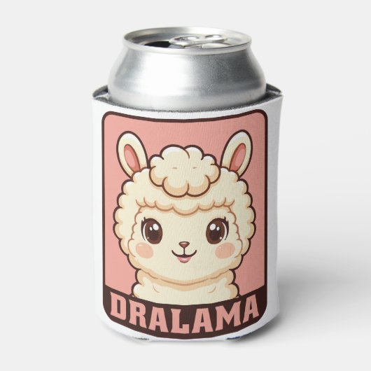 かわいいラマのイラストデザイン 缶クーラー (缶正面)