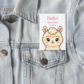 かわいいラマのイラストデザイン 缶バッジ (インサイチュ)