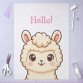 かわいいラマのイラストデザイン 薄葉紙 (クラフト)