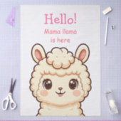 かわいいラマのイラストデザイン 薄葉紙 (クラフト)