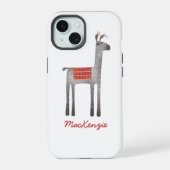 かわいいラマのオーダーメイド iPhone 15ケース (裏面)