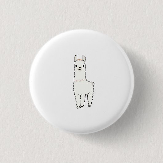 かわいいラマのカード 缶バッジ (正面)