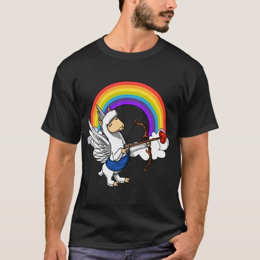 かわいいラマのキューピッド Tシャツ (正面)