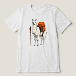かわいいラマのバックパッカー トライブレンドTシャツ