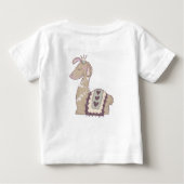 かわいいラマのプリンセスが王冠をかぶった誕生日 ベビーTシャツ (裏面)