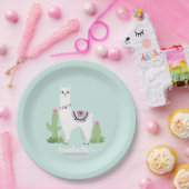 かわいいラマの女の子の誕生日パーティー ペーパープレート (パーティー)